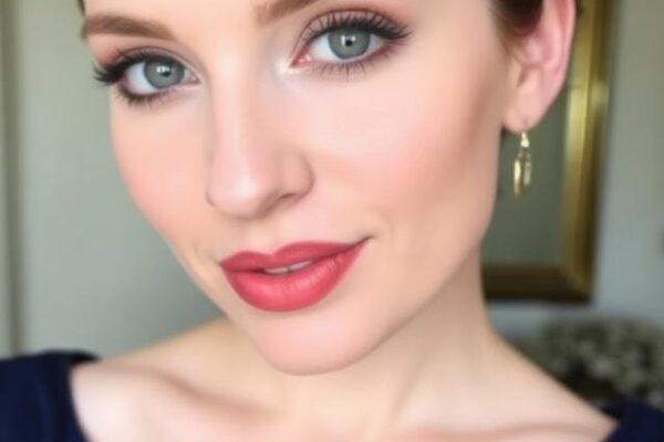 Makijaż granatowej sukienki — elegancki look na wieczór