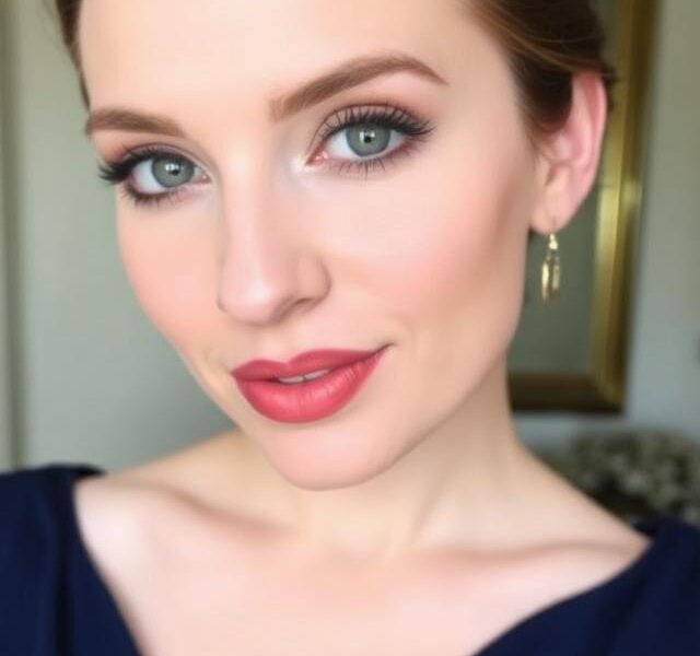 Makijaż granatowej sukienki — elegancki look na wieczór